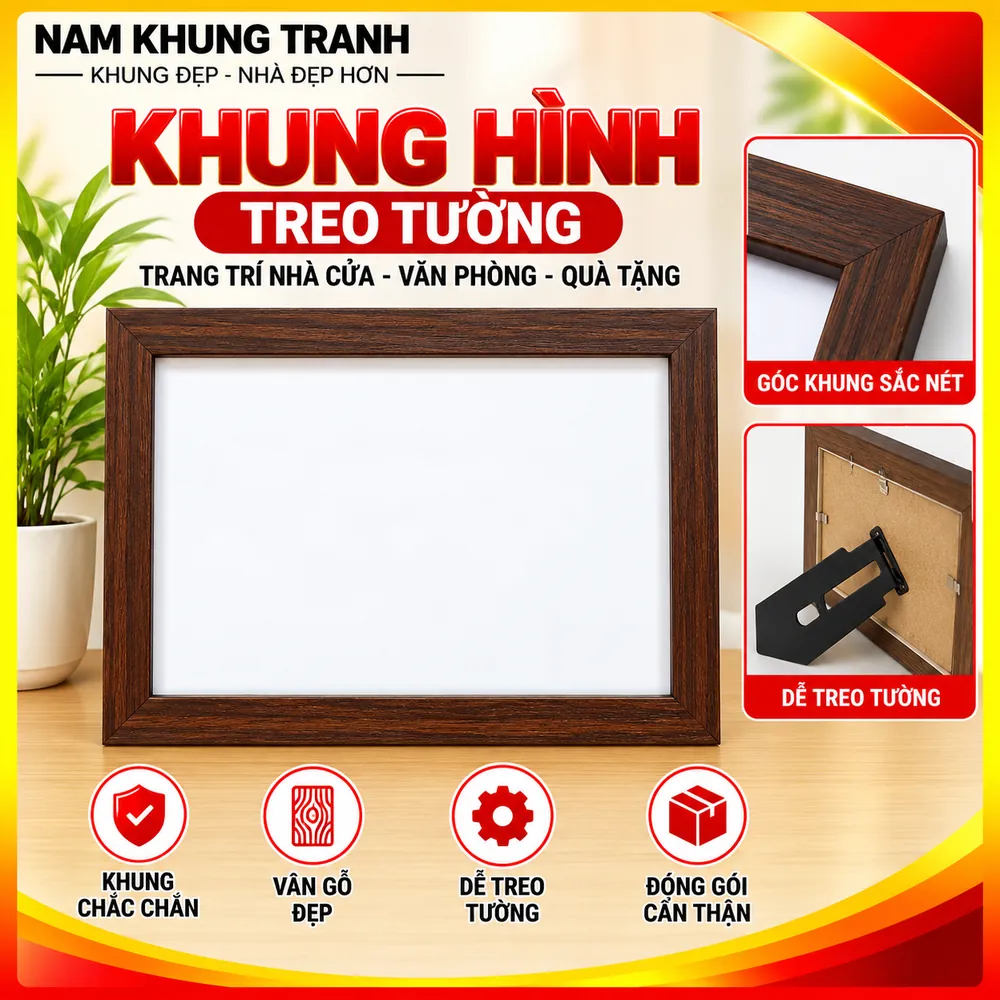 Khung hình treo tường màu nâu - Nam Khung Tranh