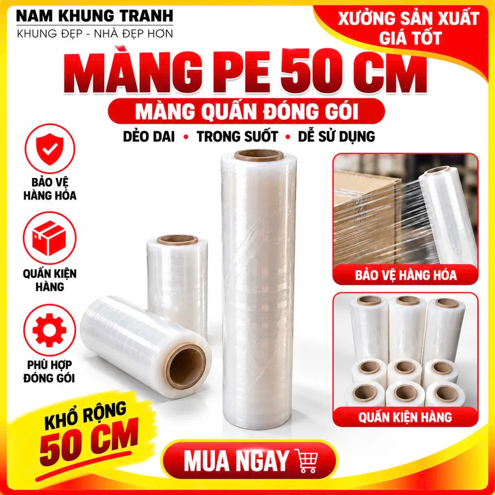 Màng PE quấn đóng gói 50cm - Nam Khung Tranh