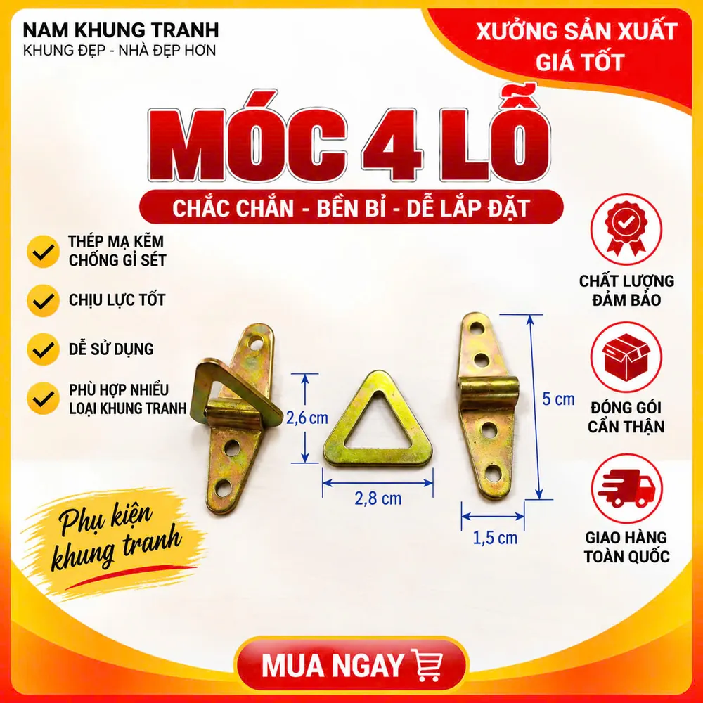 Móc 4 lỗ - Nam Khung Tranh