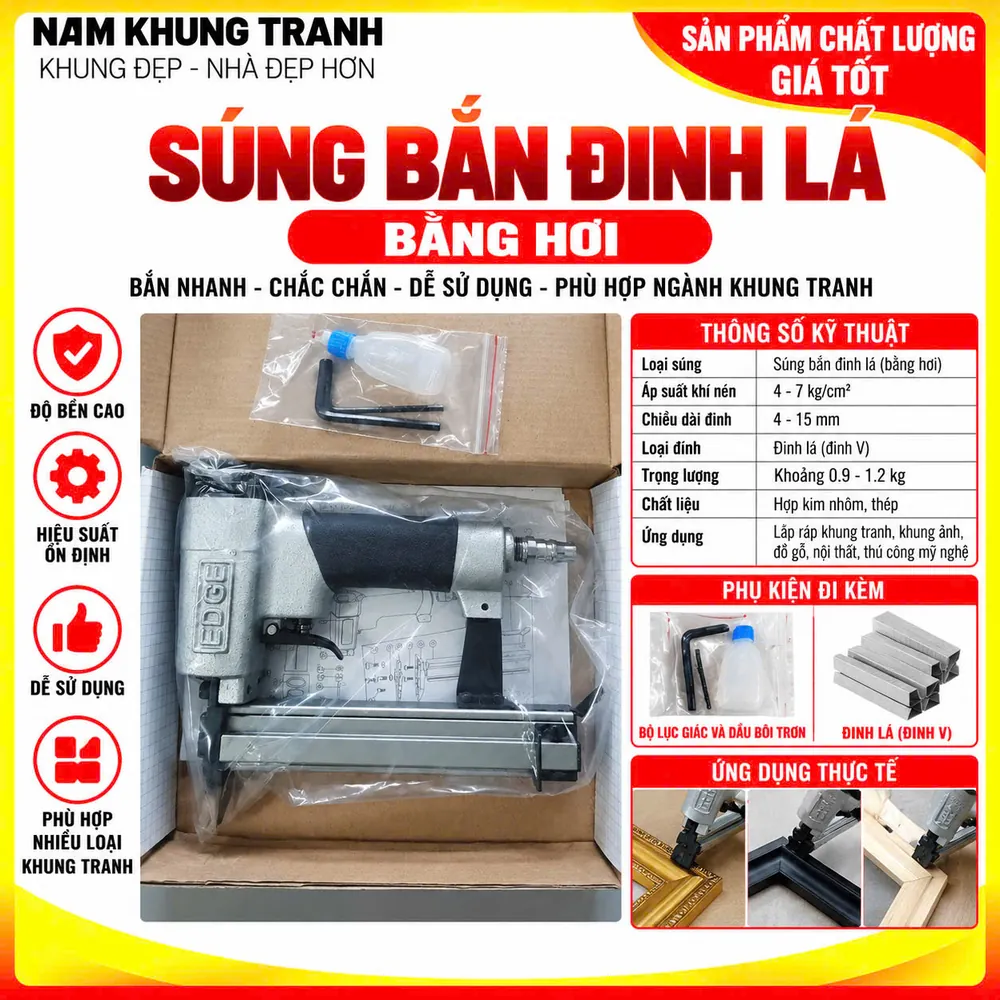 Súng bắn đinh lá bằng hơi - Nam Khung Tranh